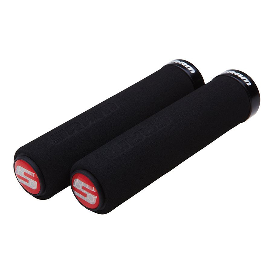 SRAM Locking Foam Grips Black w Red Clamp