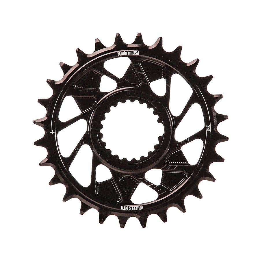 Wheels Manufacturing, Shimano DM HG+ Outboard, Chainring, Teeth: 28, Speed: 12, BCD: Direct Mount Shimano, Single, 7075 Aluminum, Black