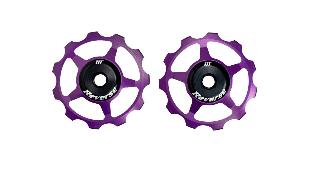 Aluminium Pulley set, for Colab Chain Tensioners, with Sealed Ball Bearings.Purple