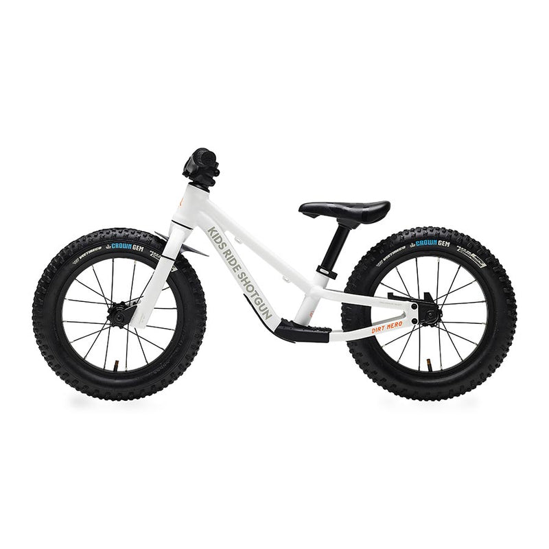 Kids Ride Shotgun, Dirt Hero 14'', Push Bike, 14'', Without Brake, White