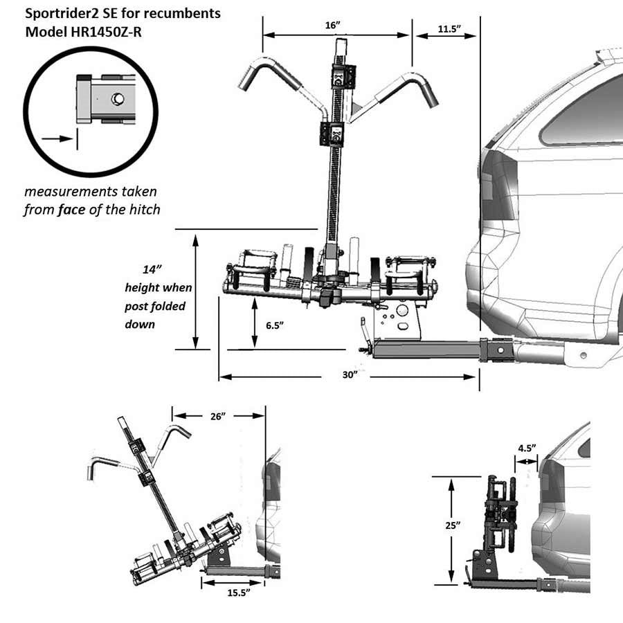 Hollywood Racks Sport Rider SE Recumbent: 2 Bike Car Racks