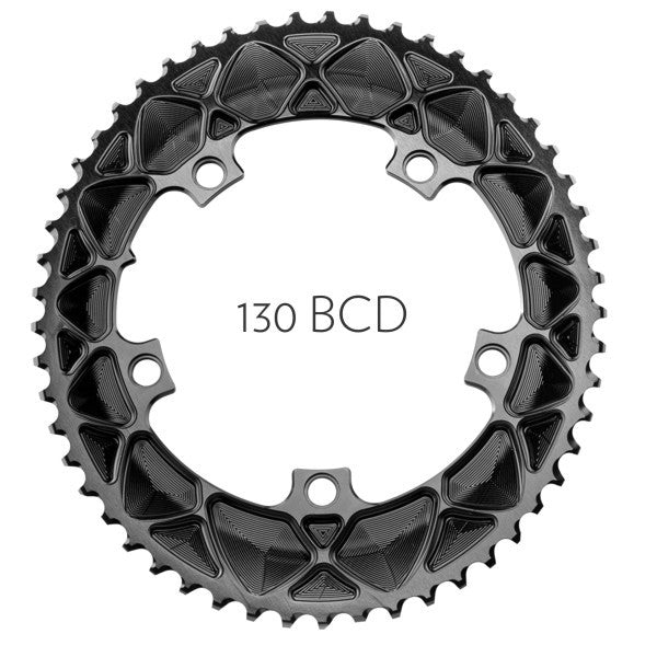 Absolute Black OVAL 130BCD 5 Holes, 2x chainring Black