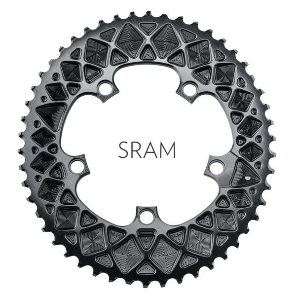 Plateau ovale Absolute Black 110BCD 5 trous, double plateau pour pédaliers SRAM 