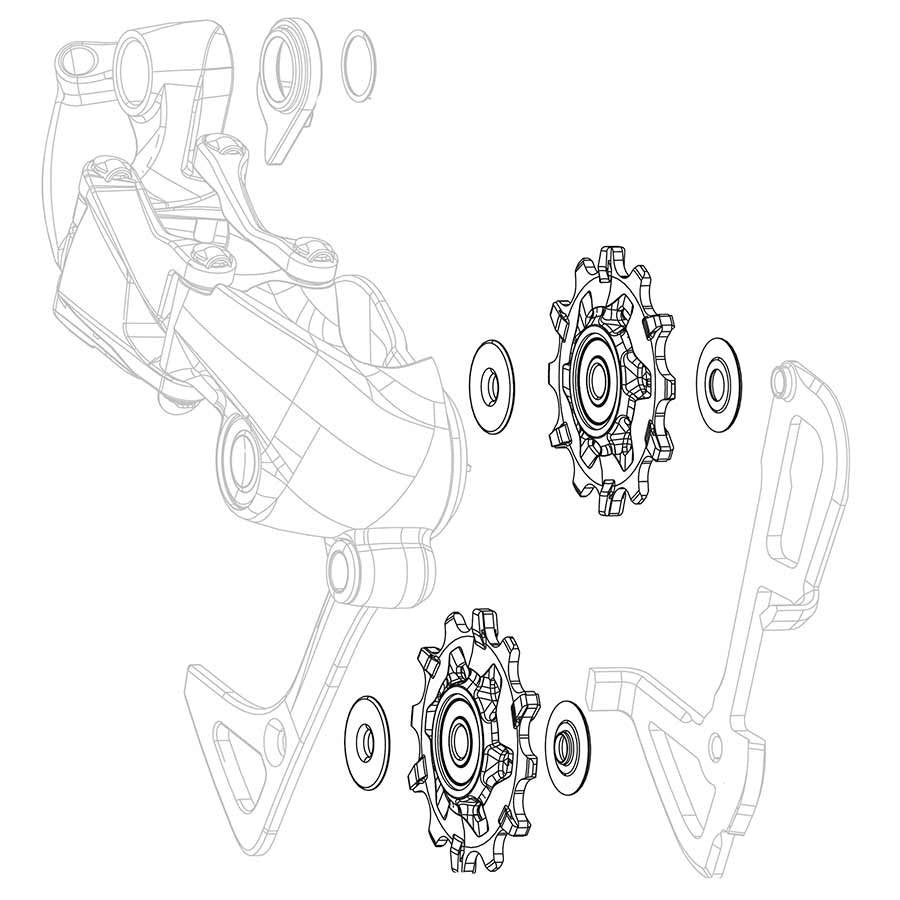 SRAM X01/X01 DH/X1/CX1/GX1 x-sync jeu de poulies poulies de dérailleurs arrière