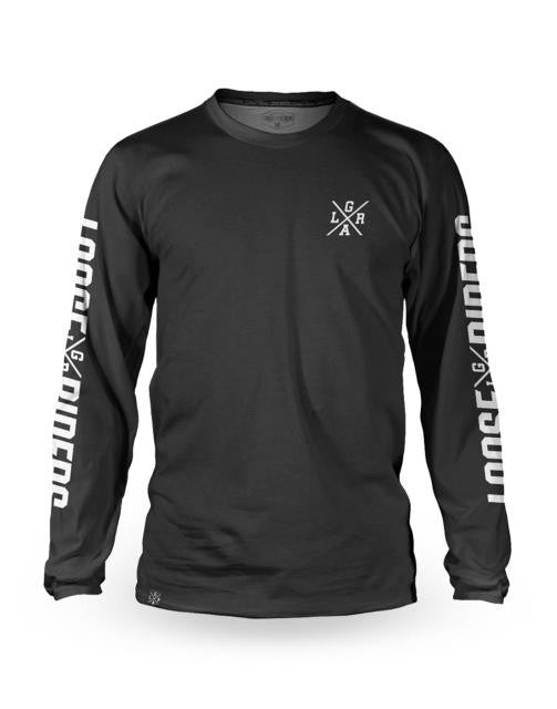 LR Maillot Tech LS Sender Homme Noir Blanc 