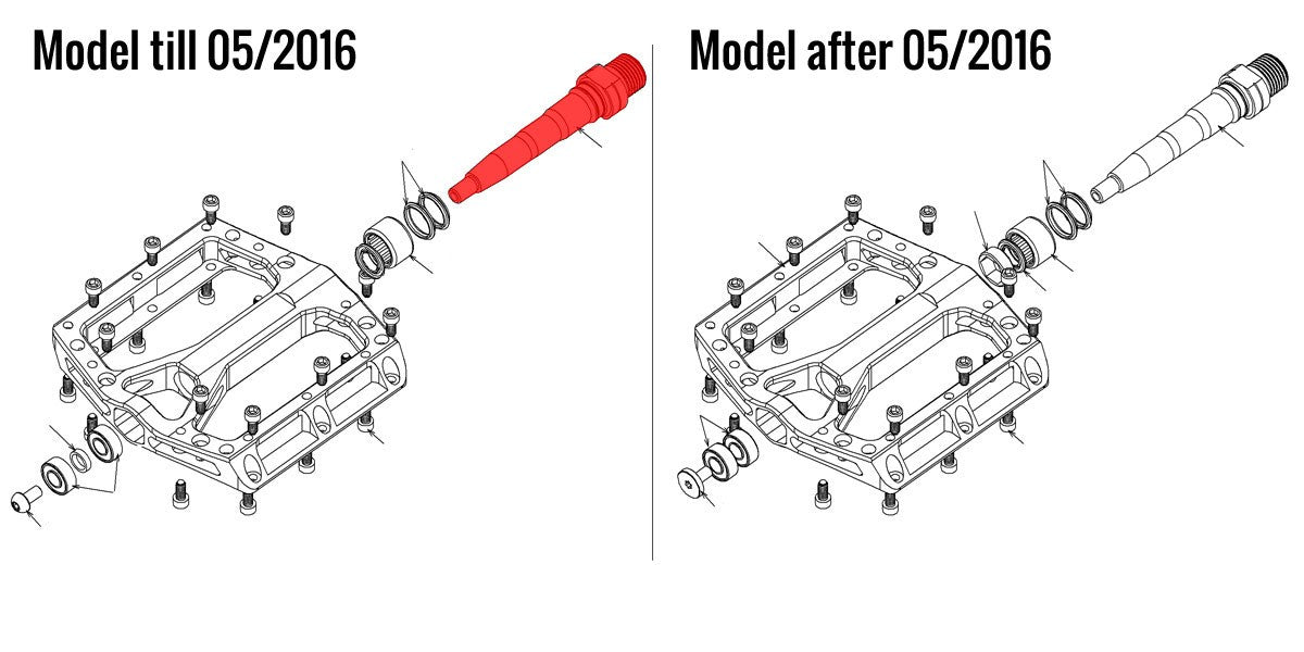 Axle left till 05/2016 (CrMo steel) for Black ONE pedal