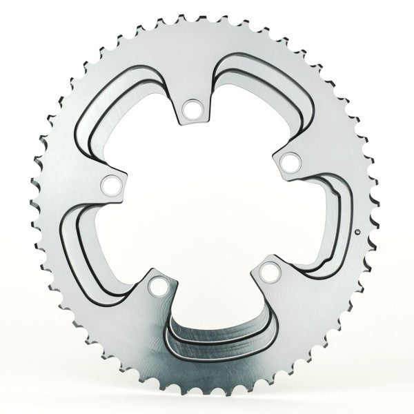 Absolute Black OVAL 110BCD 5 holes, 2X chainring, Silver Line