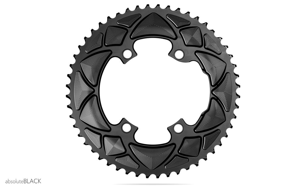 Absolute Black ROUND 110/4 BCD 2X,  for all Shimano cranks