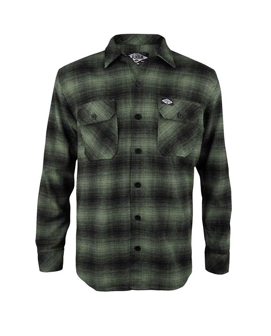 LR Mens Flannel Shirt Green