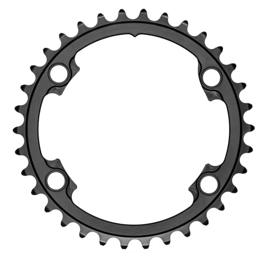 Boîtier de pédalier Absolute Black ROUND 110/4 BCD 2X, compatible avec tous les pédaliers Shimano 