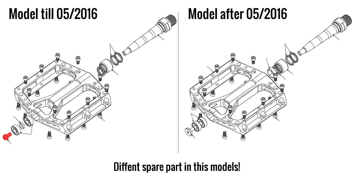 Bolt right axle for Black ONE pedal till 05/2016