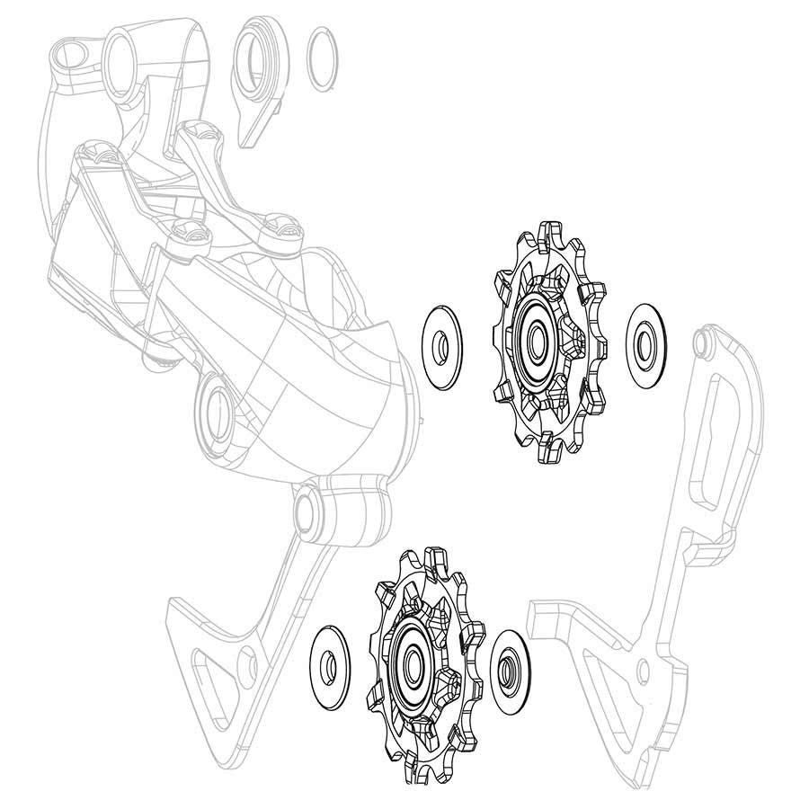 SRAM X01/X01 DH/X1/CX1/GX1 X-Sync Pulley Set Rear Derailleurs Pulleys