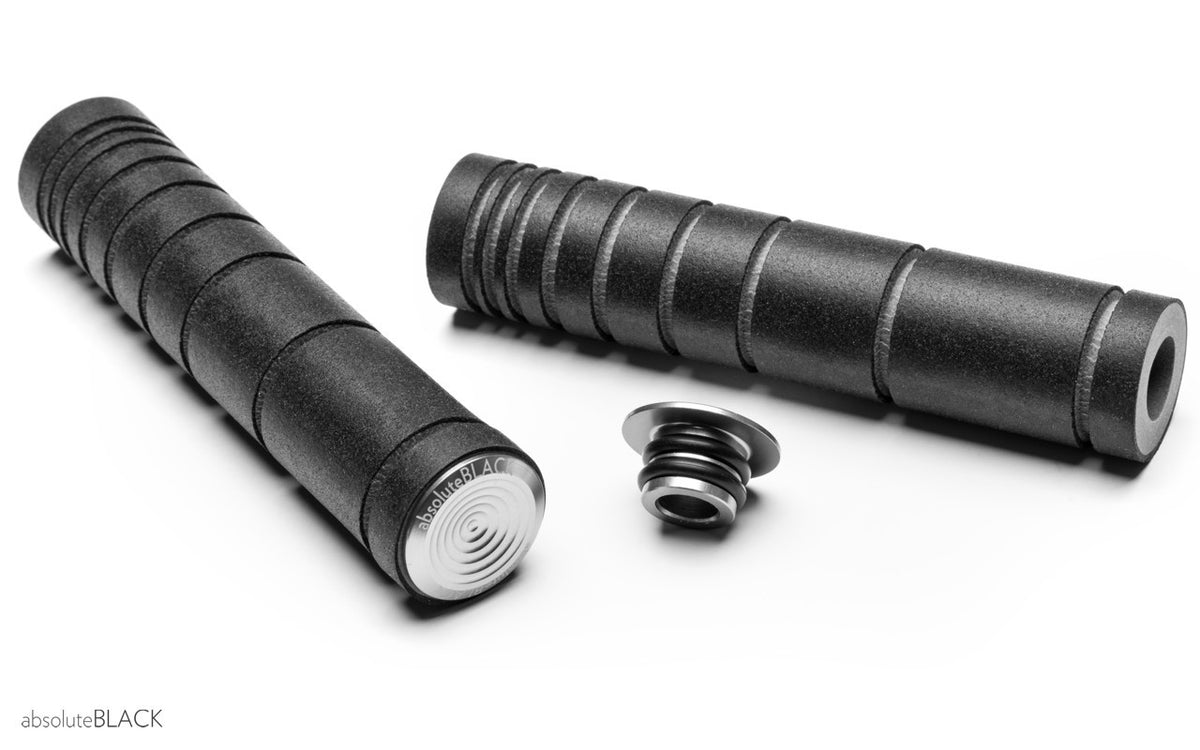 Absolute Black MTB Silicone Grips W/ALU Bar Plugs