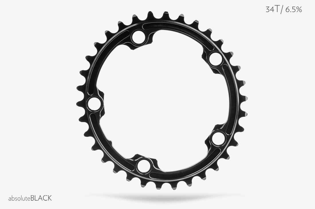 Absolute Black OVAL 110BCD 5 holes, 2X chainring (not for Sram)