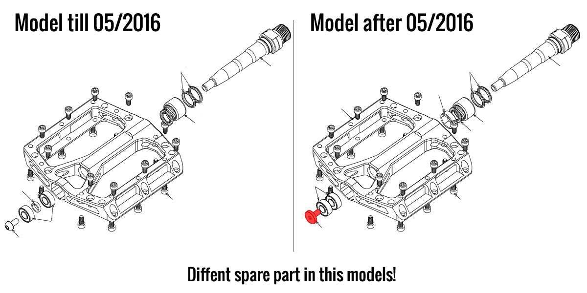 Bolt left axle for Black ONE pedal after 05/2016