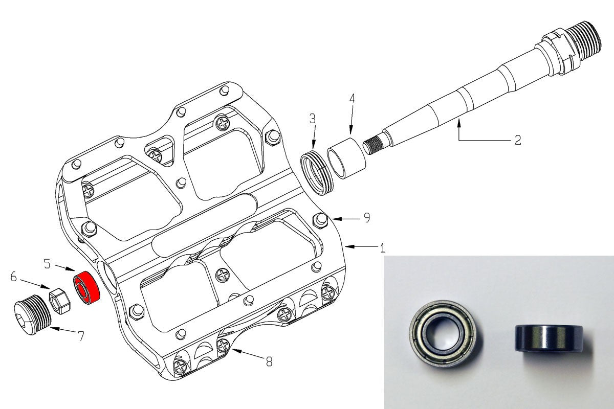 2xREVERSE Bearing for (E-) Escape (Pro), Black One(TI), Base