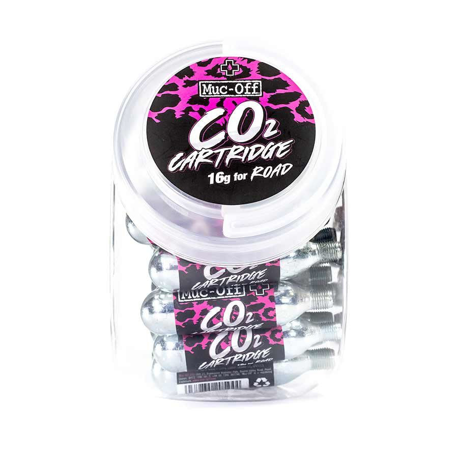 Muc-Off CO2 Refill Road Cartridges, Qty 40 Jar, 16g CO2 Cartridges