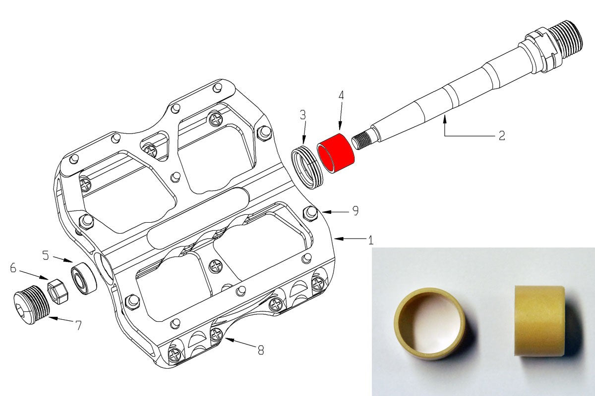 2xREVERSE DU Bushing for (E-) Escape (Pro), Black One(TI)