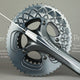 Absolute Black OVAL 110BCD 5 holes, 2X chainring, Silver Line