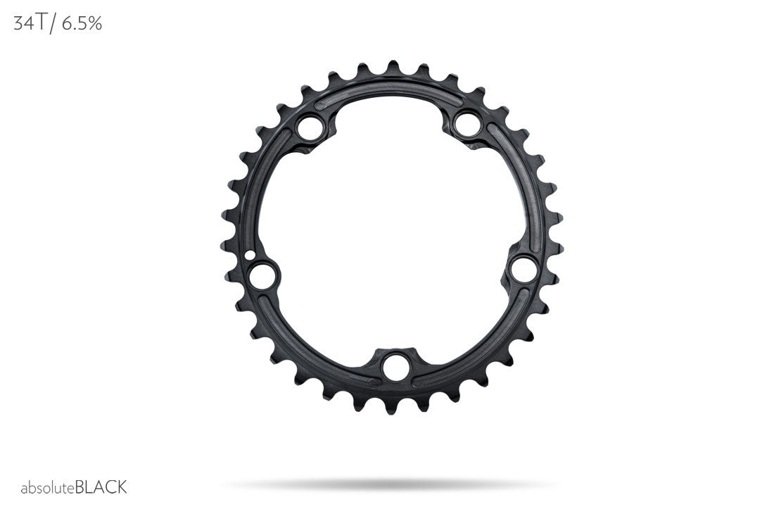 Plateau ovale Absolute Black 110BCD 5 trous, double plateau pour pédaliers SRAM 